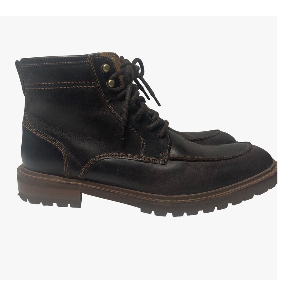 Johnston & Murphy Barrett 20-1996 Brown Leather Shearling Lace Up Boots Men's